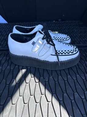 T.U.K White and Black Platform Creeper Shoes